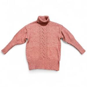 Lulu's Women's Pinky Red Cable Knit Turtleneck sz XS